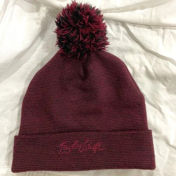 Taylor Swift Accessories Taylor Swift Red Puff Beanie Hat